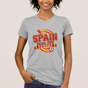 Spanien Fußball 2026 Fußball Fett Land Typografie T-Shirt