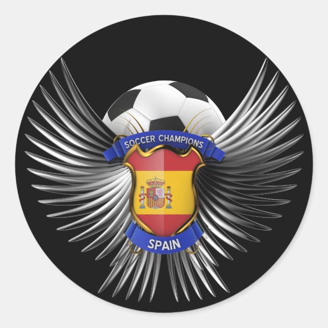 Spanien Fußball-Champions Runder Aufkleber (Vorderseite)