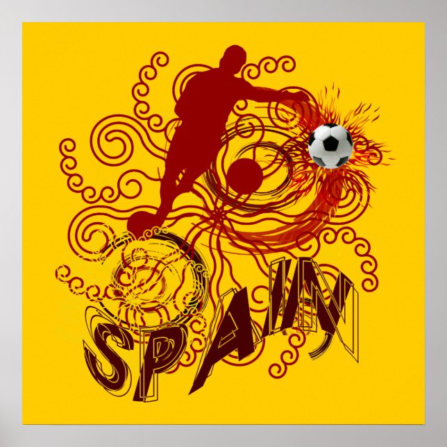 Spanien Fußball-Futbol der spanischen Kunstexplosi Poster (Vorne)