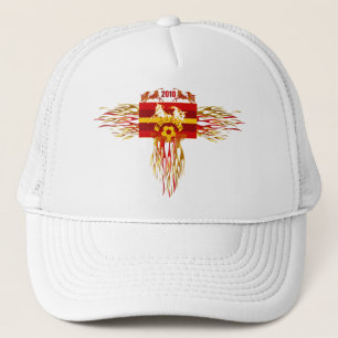 Spanien-Fußball futbol Feuerlogo-T-Shirts und Truckerkappe