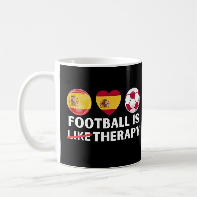 Spanien Fußball ist wie Therapie Kaffeetasse (Links)