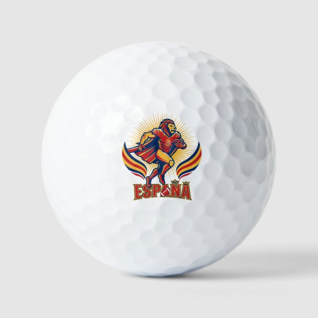 Spanien Fußball Löwe Held Nationaler Stolz Aktkuns Golfball (Vorderseite)