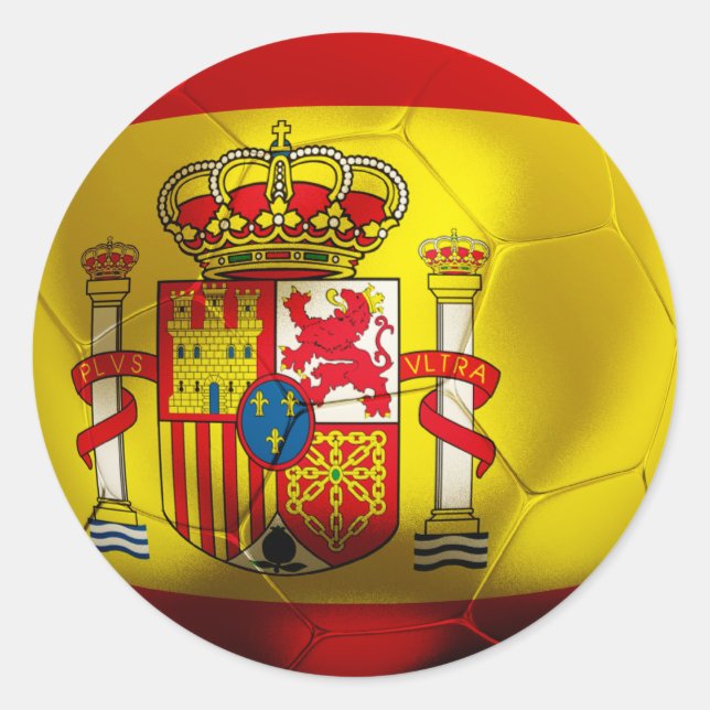 Spanien Fußball Runder Aufkleber (Vorderseite)