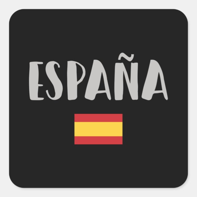 Spanien Fußball Shirt Fan Flag Square Sticke Quadratischer Aufkleber (Vorderseite)