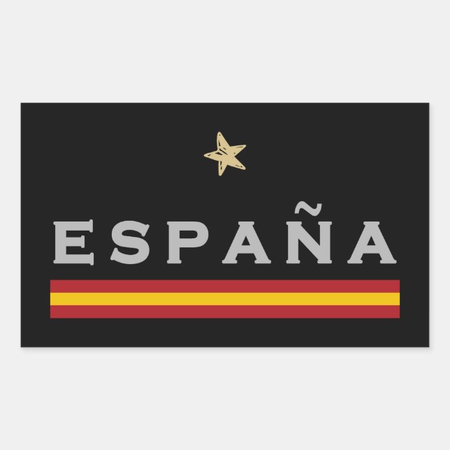 Spanien Fußball-Shirt Fan Spanische Flagge Rechteckiger Aufkleber (Vorderseite)