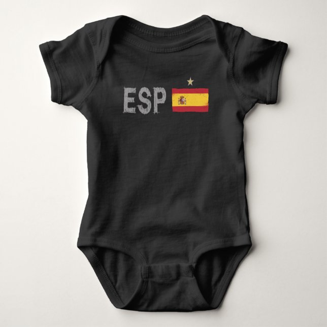 Spanien Fußball-Shirt Spanische Flagge Baby Strampler (Vorderseite)
