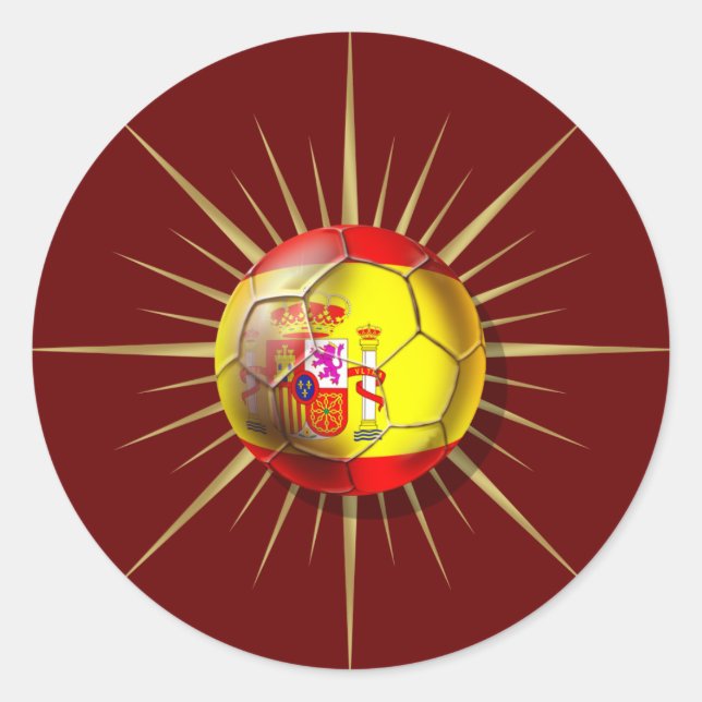 Spanien Fußball-Sternexplosion Runder Aufkleber (Vorderseite)