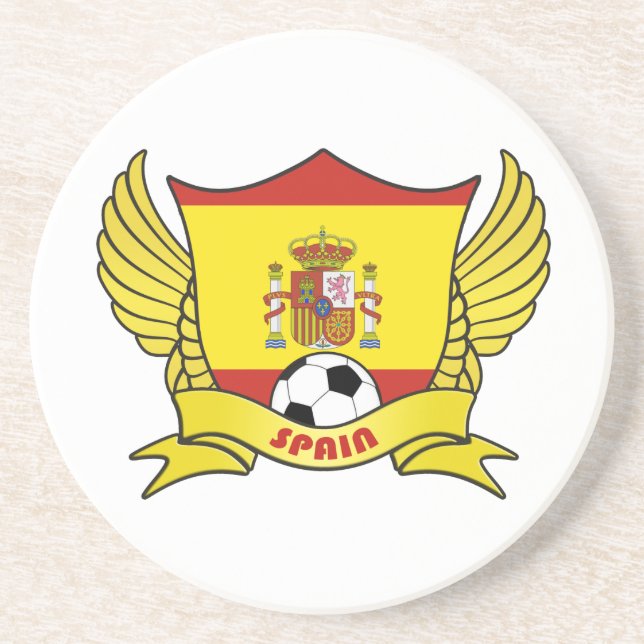 Spanien Fußball-Untersetzer Sandstein Untersetzer (Vorne)