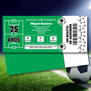 Spanien Fussballspiel-Ticket für 25. Geburtstagsfe Einladung