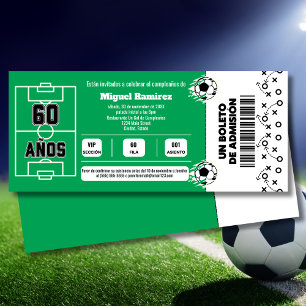 Spanien Fussballspiel-Ticket für 60. Geburtstagsfe Einladung