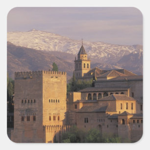 Spanien, Granada, Andalusien Die Alhambra, 2 Quadratischer Aufkleber