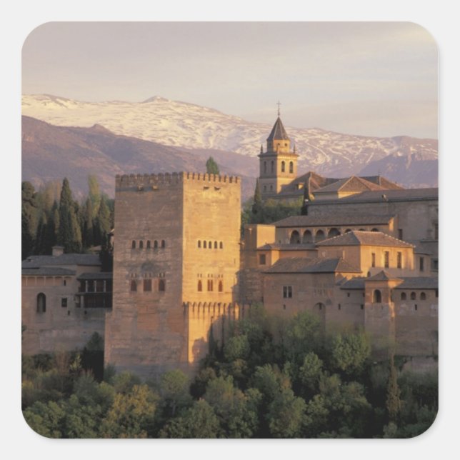 Spanien, Granada, Andalusien Die Alhambra, Quadratischer Aufkleber (Vorderseite)