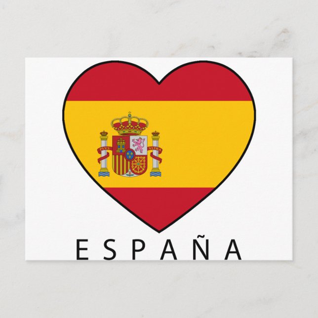 Spanien Herz mit schwarzer ESPANA Postkarte (Vorderseite)