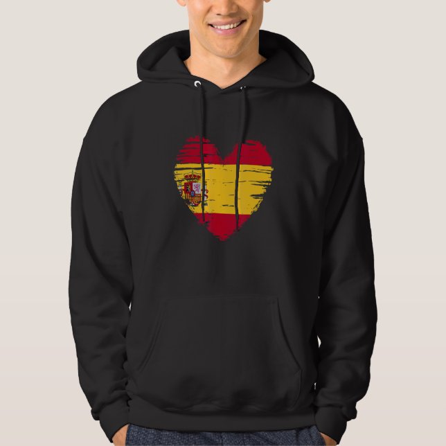 Spanien Herz Spanische Flagge Spanischer Preis Hoodie (Vorderseite)
