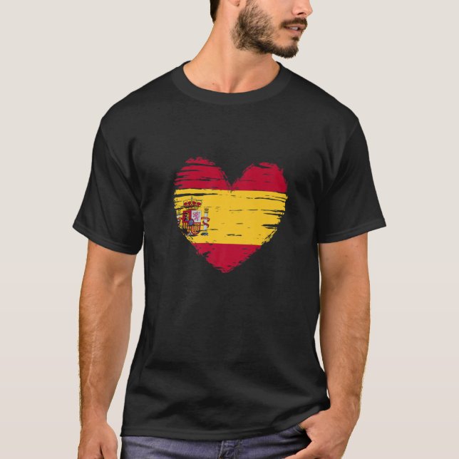 Spanien Herz Spanische Flagge Spanischer Preis T-Shirt (Vorderseite)