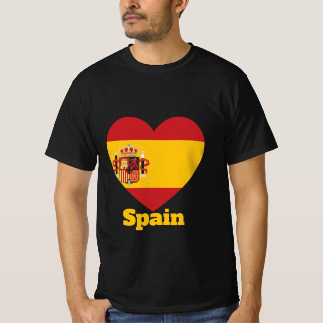 Spanien Herzenflagge T - Shirt (Vorderseite)