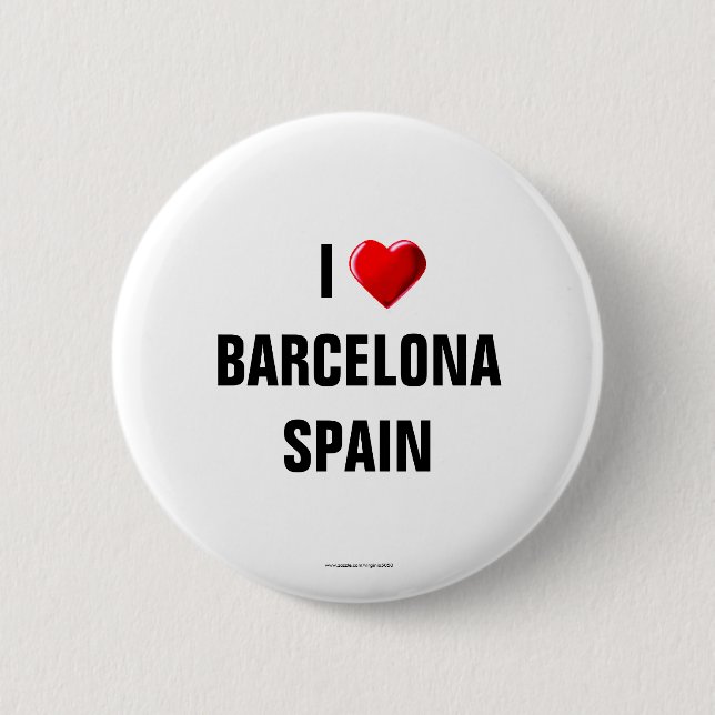 Spanien: "I LIEBE BARCELONA, SPANIEN" Schaltfläche Button (Vorderseite)