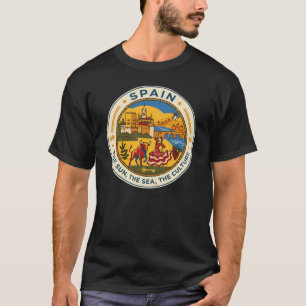 Spanien Illustration Reise Kunst Abzeichen T-Shirt