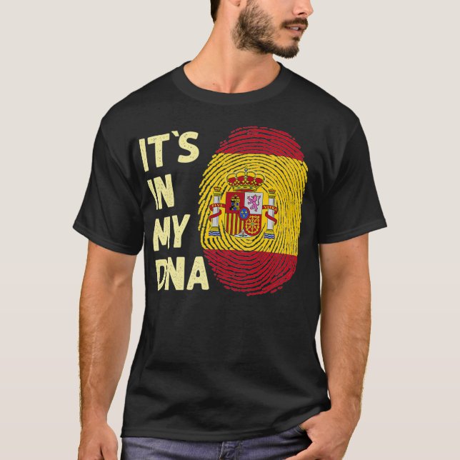 Spanien in meiner DNA Spanische Flagge Team Spanie T-Shirt (Vorderseite)