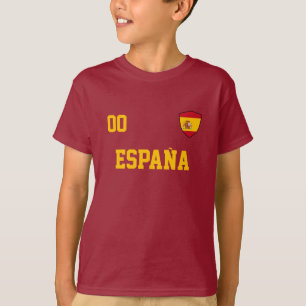 Spanien Individuelle Name und Anzahl Fußball T-Shirt