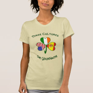 Spanien Irland USA Shamrock Personalisiertes Damen T-Shirt