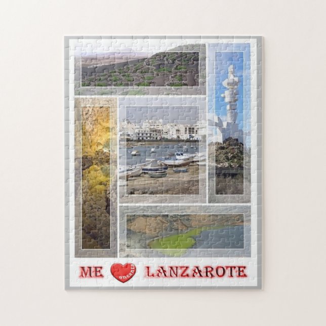 Spanien - Kanarische Inseln - Lanzarote - I Liebe  Puzzle (Vertikal)