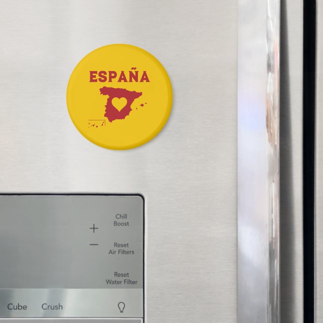 Spanien Karte España Yellow Red Magnet (In Situ (Kühlschrank))