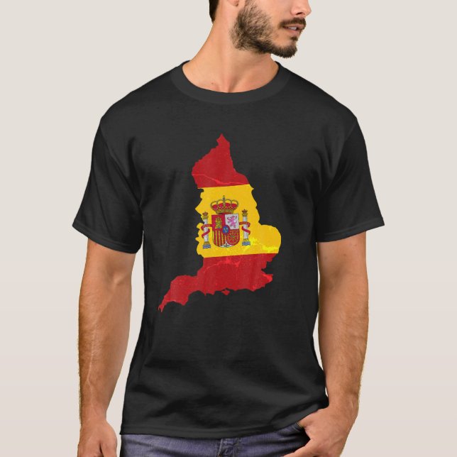 Spanien Karte Fußball Unterstützer Besucher Spanis T-Shirt (Vorderseite)
