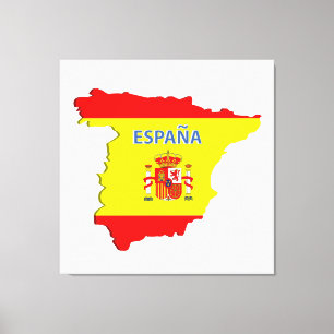 Spanien Karte Leinwanddruck