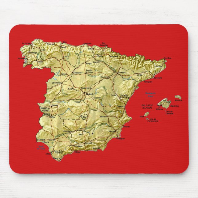 Spanien Karte Mousepad (Vorne)