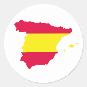 Spanien Karte Runder Aufkleber