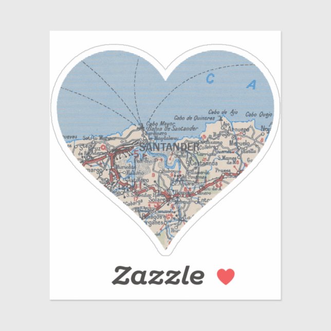 Spanien Karte Santander Aufkleber (Blatt)