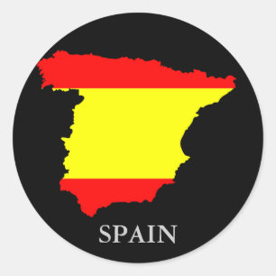 Spanien-Karte und Flagge - Aufkleber