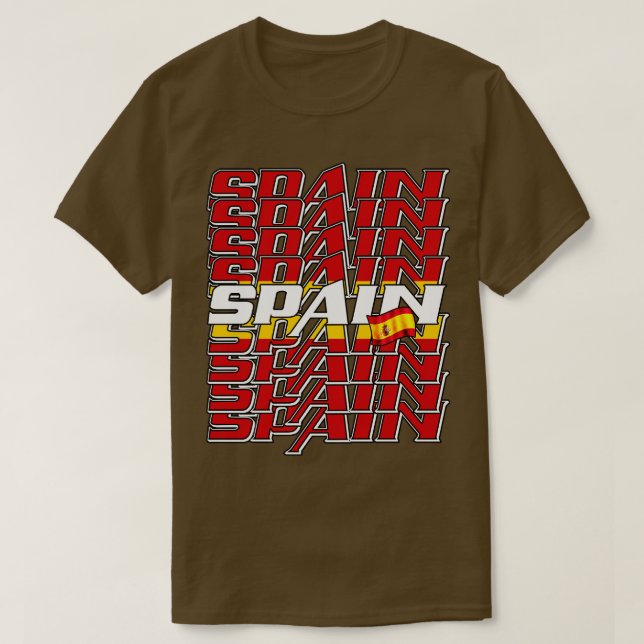 Spanien Kaskadierter Text 3 T-Shirt (Design vorne)