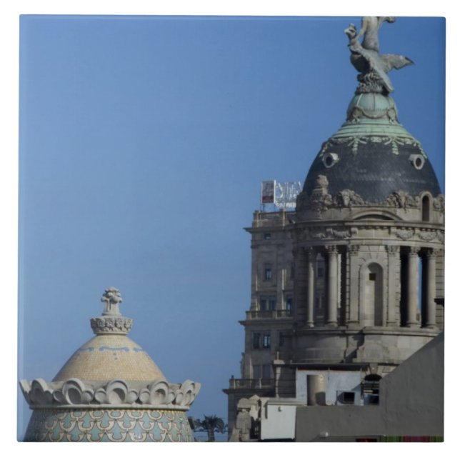 Spanien, Katalonien, Barcelona. Dach von Barcelona Fliese (Vorderseite)