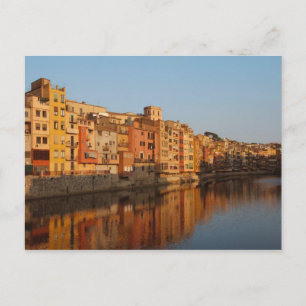 Spanien. Katalonien. Gerona. Häuser auf dem Onyar Postkarte