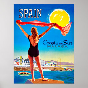 Spanien, Küste der Sonne Malaga Poster