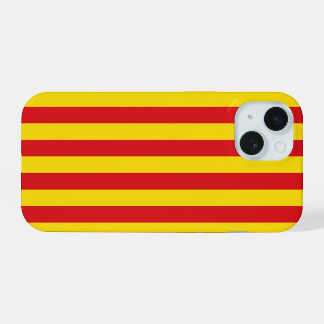 Spanien: La Senyera Katalonien iPhone 15 Hülle (Rückseite (Horizontal))