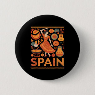 Spanien lustige spanische Kultur Flamenco Gitarre Button