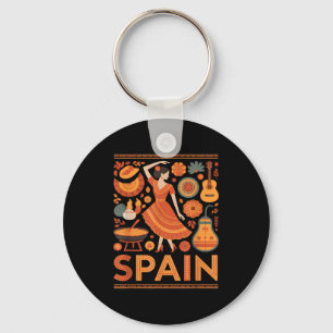 Spanien lustige spanische Kultur Flamenco Gitarre Schlüsselanhänger