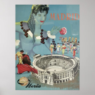 Spanien - Madrid Vintage Travel Poster