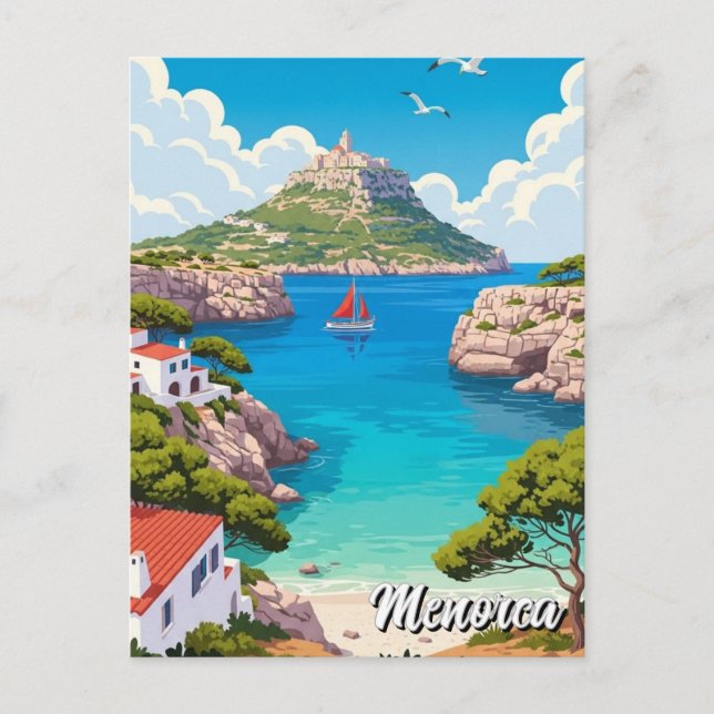 Spanien Menorca Postkarte (Vorderseite)