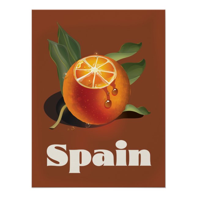 Spanien Orangen Reiseplakat Poster (Vorderseite)