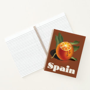 Spanien Orangen Reiseposter Notizbuch