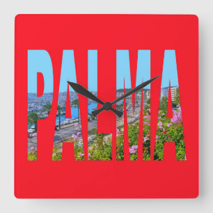 spanien palma de mallorca quadratische wanduhr