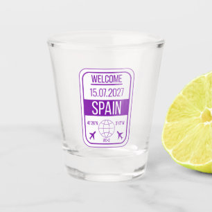 Spanien - Passport-Briefmarke Schnapsglas