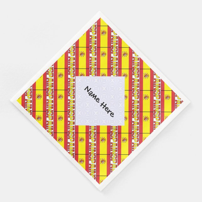 Spanien - Personalisiertes Papier D mit spanischer Serviette (Ecke)