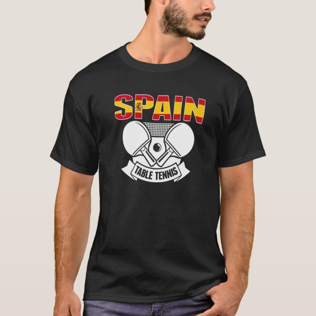 Spanien Ping Pong Spanische Tischtennis Team Unter T-Shirt (Vorderseite)