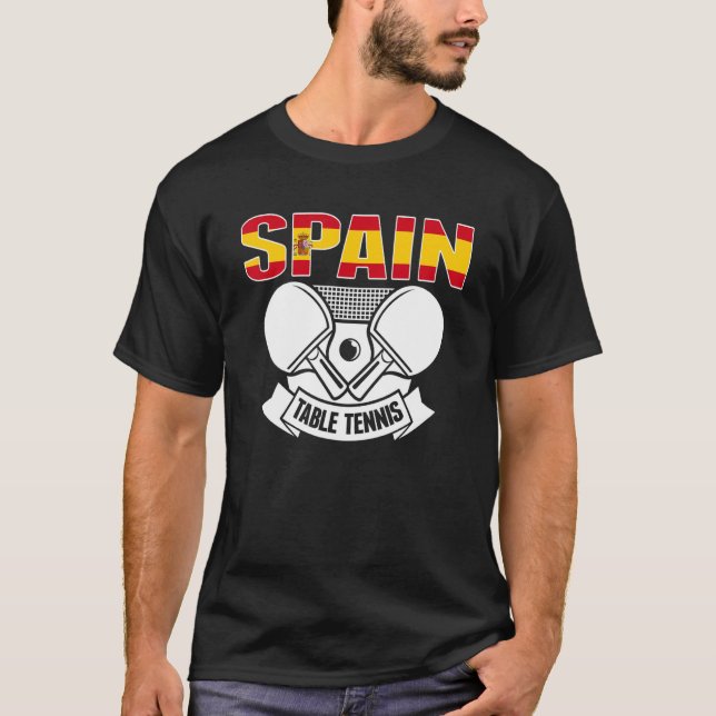 Spanien Ping Pong Spanische Tischtennis Team Unter T-Shirt (Vorderseite)
