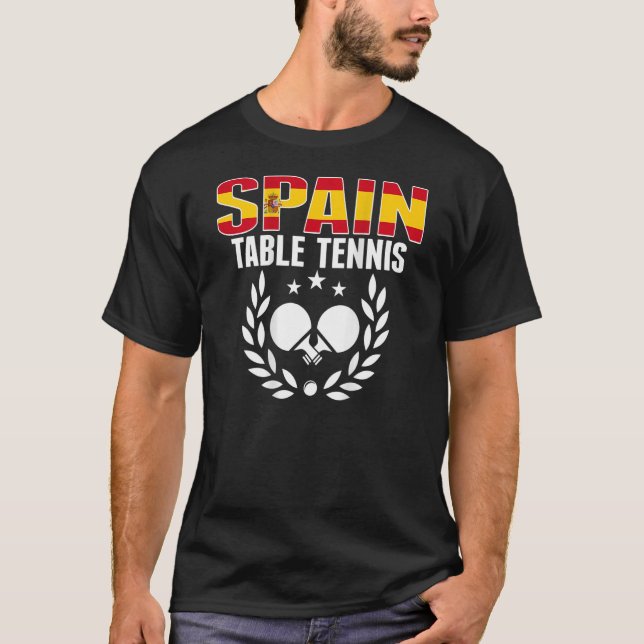 Spanien Ping Pong Spanischer Tischtennis-Team-Unte T-Shirt (Vorderseite)